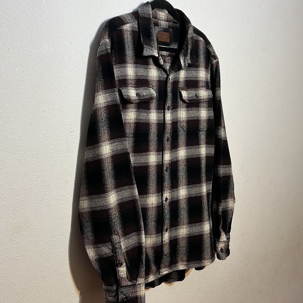 ORVIS Mens Big Bear Heavy Weight Flannel Plaid Button Down Shacket Jacket XXL